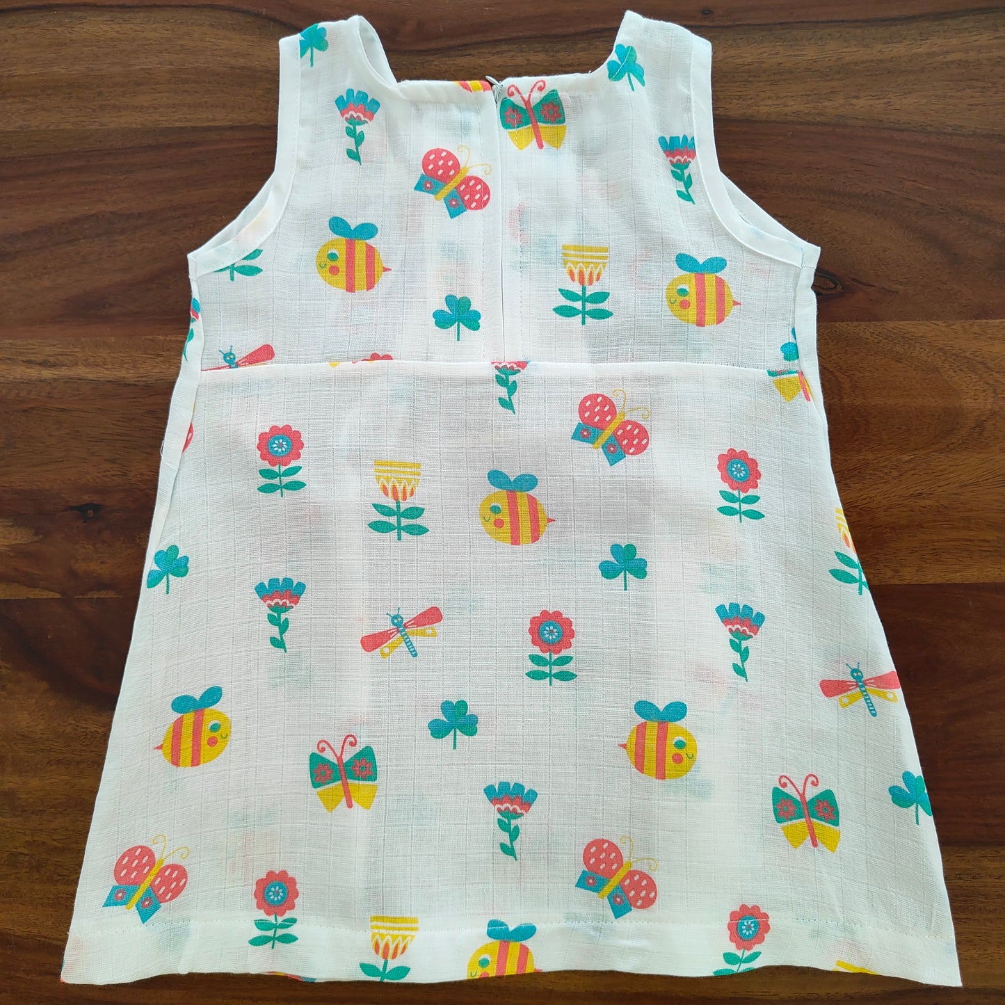 Soft Muslin Zip Frock for Baby Girls (1 YR) – Breathable Summer Wear with Vibrant Prints