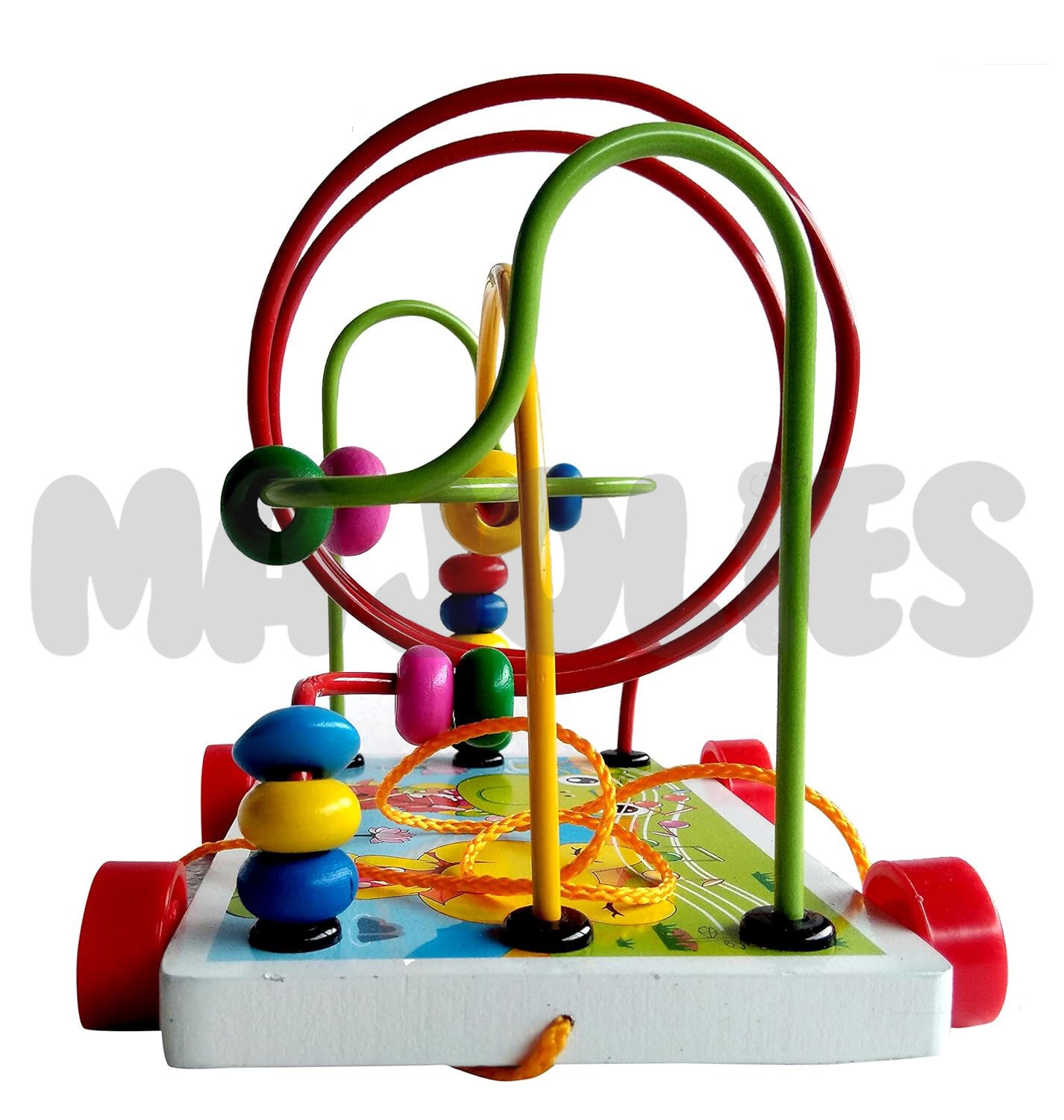 Wooden Beads Maze Pull Car