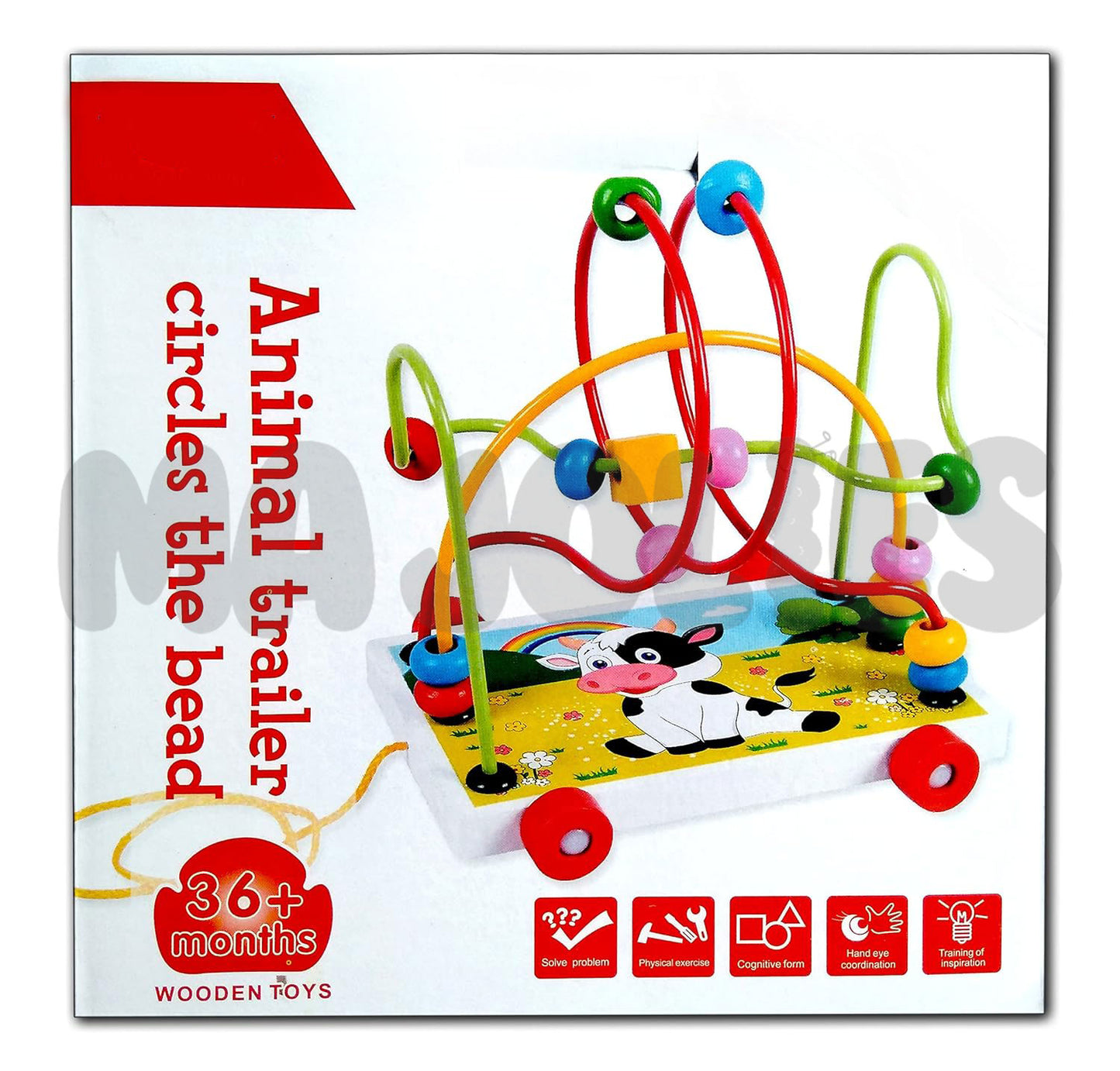 Wooden Beads Maze Pull Car