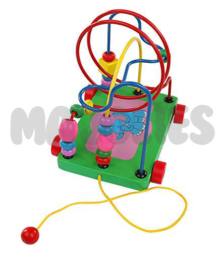 Wooden Beads Maze Pull Car