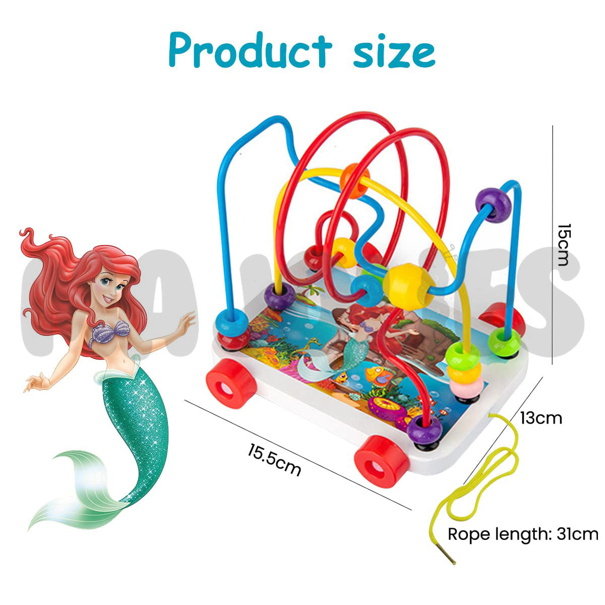Wooden Beads Maze Pull Car