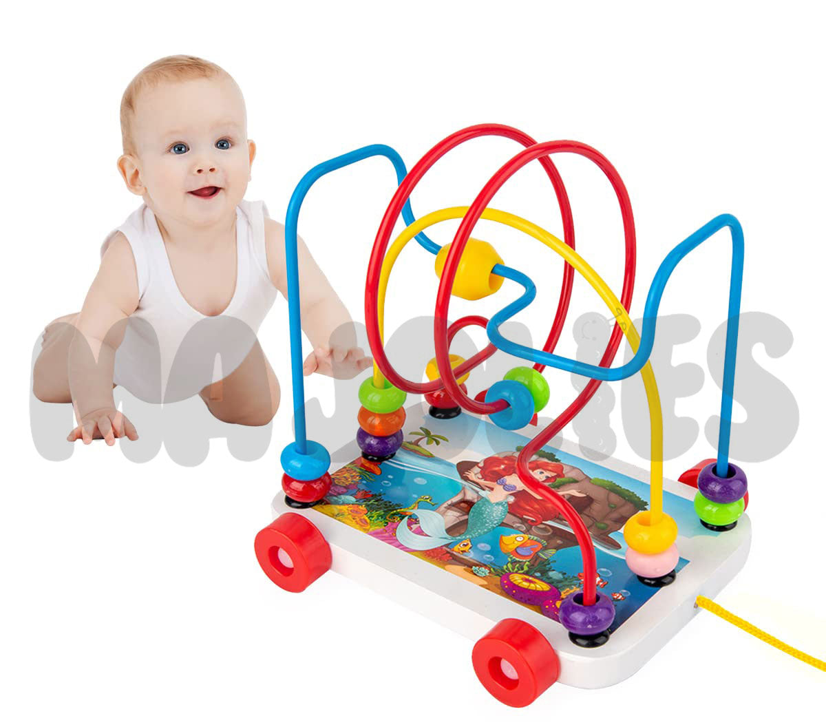 Wooden Beads Maze Pull Car