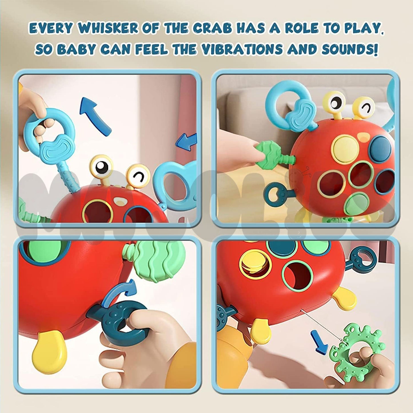 Multi-sensory Pull String Toy - Crab