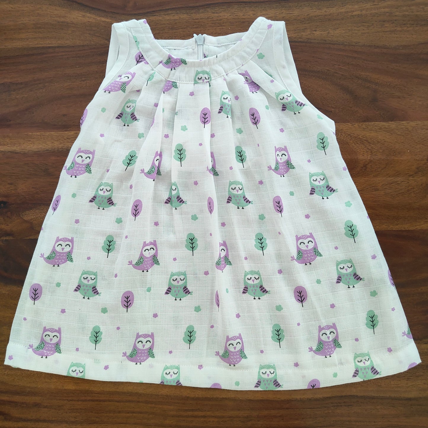 Soft Muslin Zip Frock for Baby Girls (1 YR) – Breathable Summer Wear with Vibrant Prints