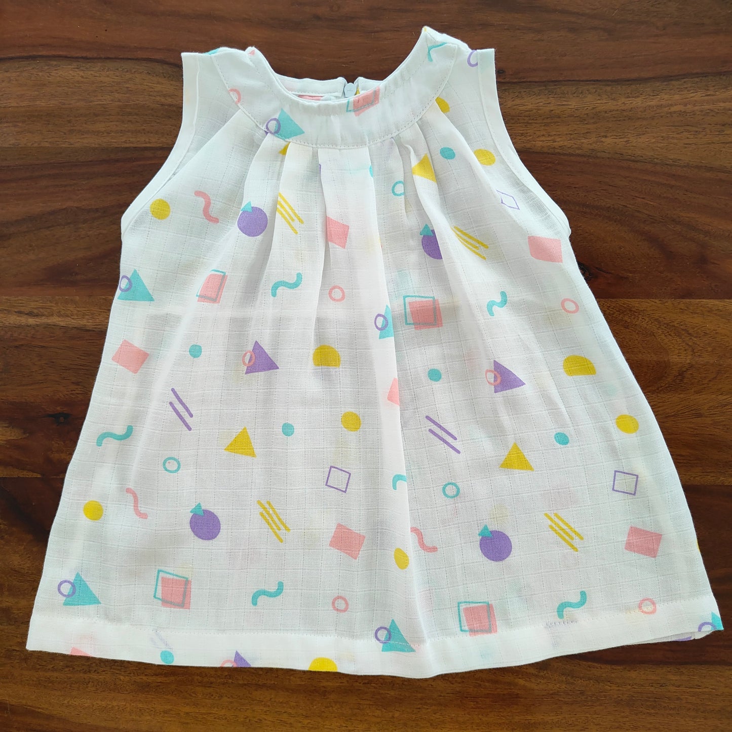 Soft Muslin Zip Frock for Baby Girls (1 YR) – Breathable Summer Wear with Vibrant Prints