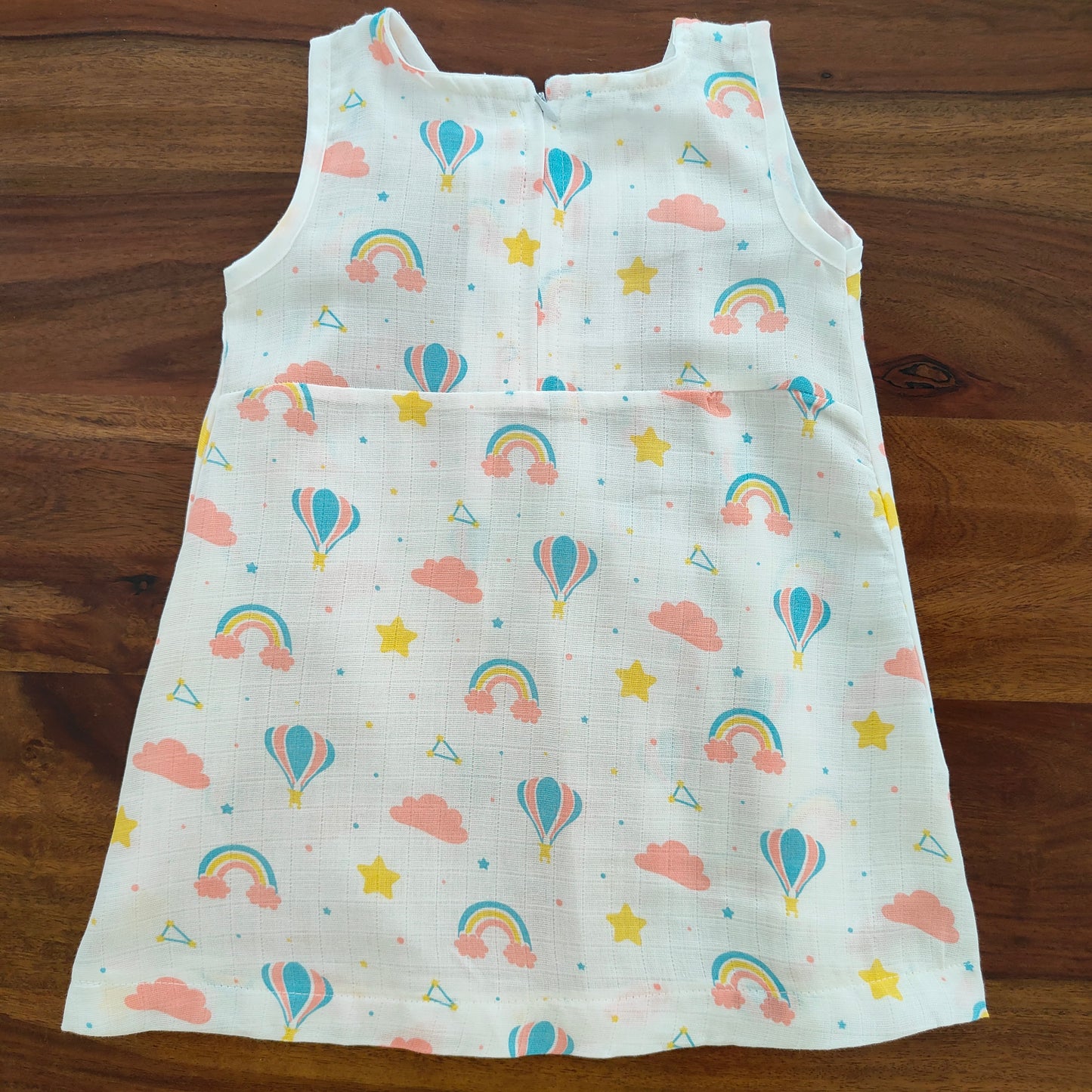 Soft Muslin Zip Frock for Baby Girls (1 YR) – Breathable Summer Wear with Vibrant Prints