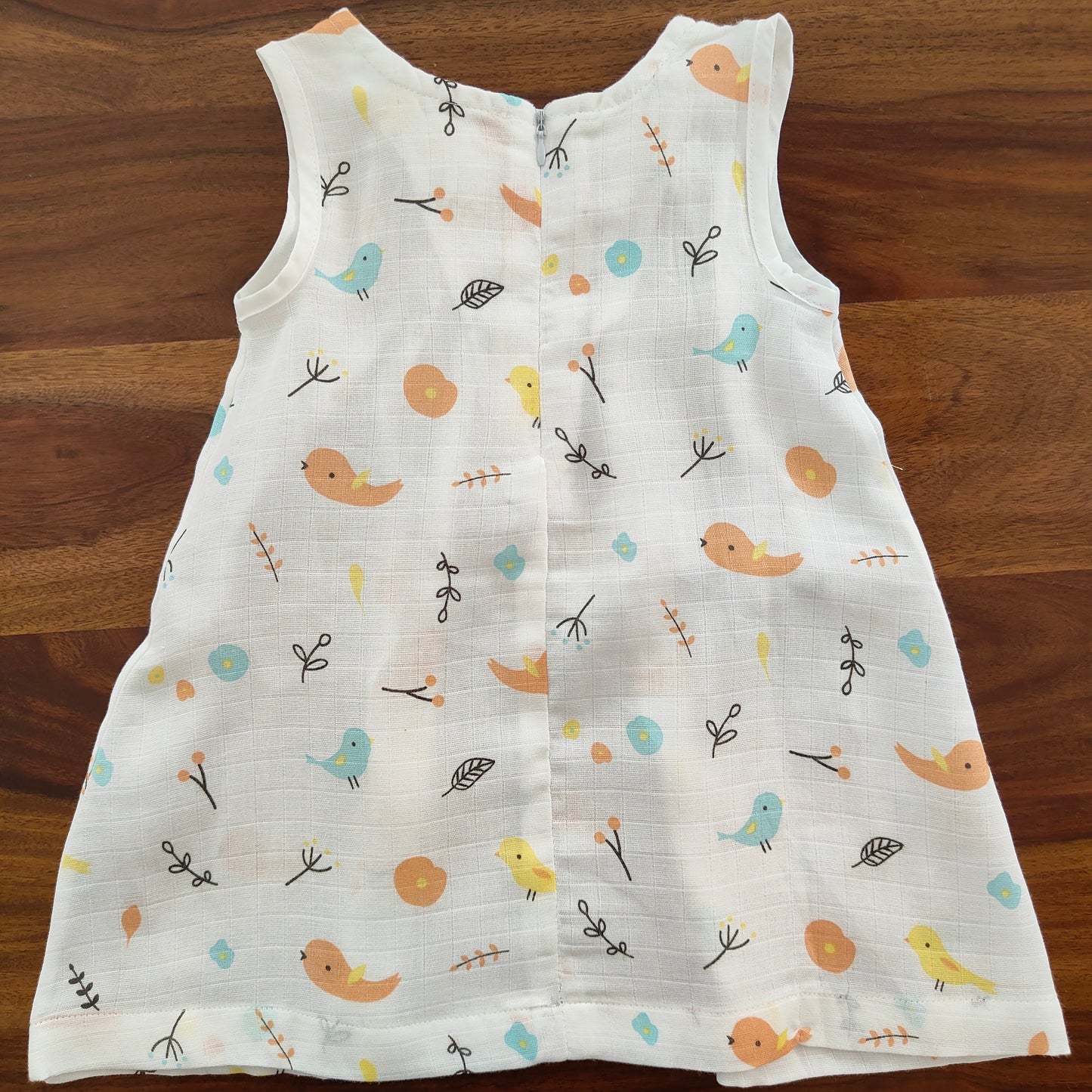 Soft Muslin Zip Frock for Baby Girls (12-24 M) – Breathable Summer Wear with Vibrant Prints