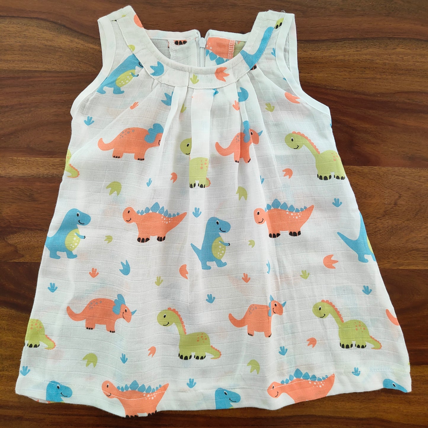 Soft Muslin Zip Frock for Baby Girls (12-24 M) – Breathable Summer Wear with Vibrant Prints