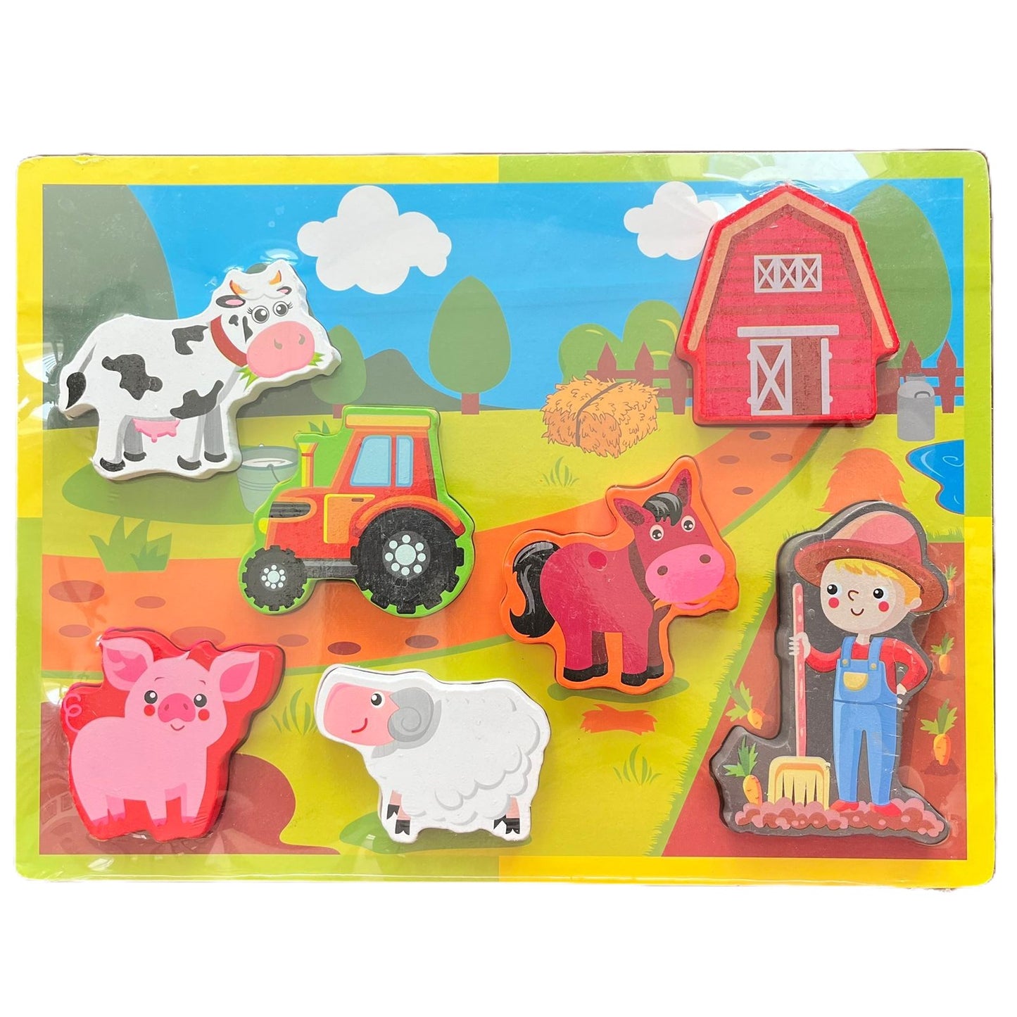 Number/Animal/Transport Peg Puzzle Board