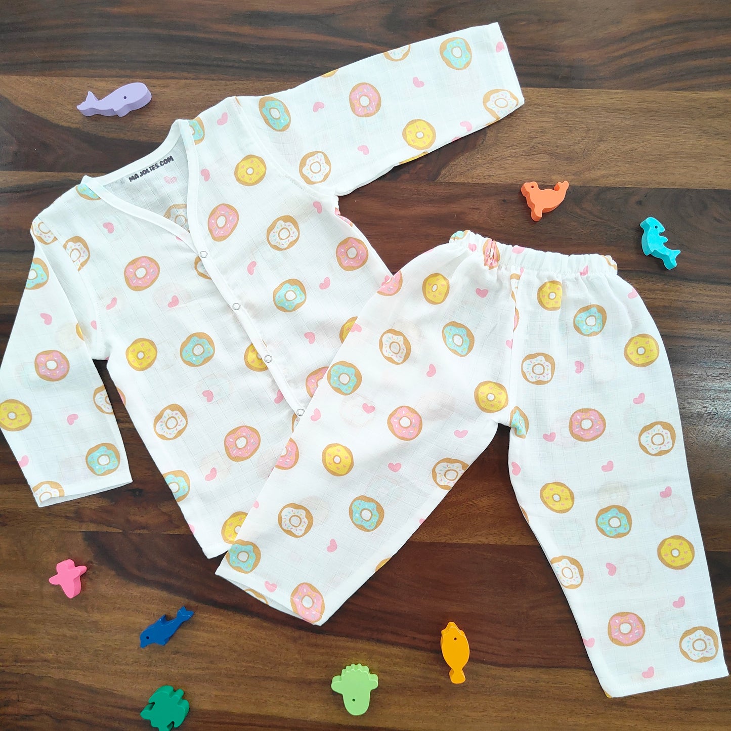 Soft Muslin Full Sleeve Jhabla with Pant (2 YRS)