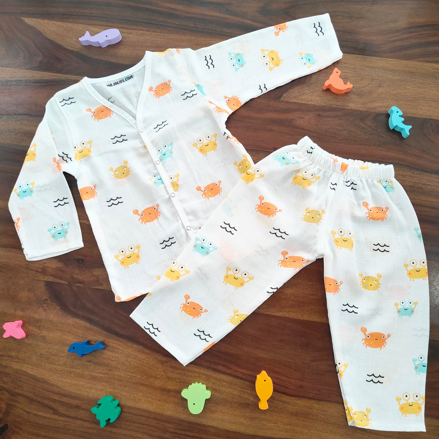 Soft Muslin Full Sleeve Jhabla with Pant (2 YRS)