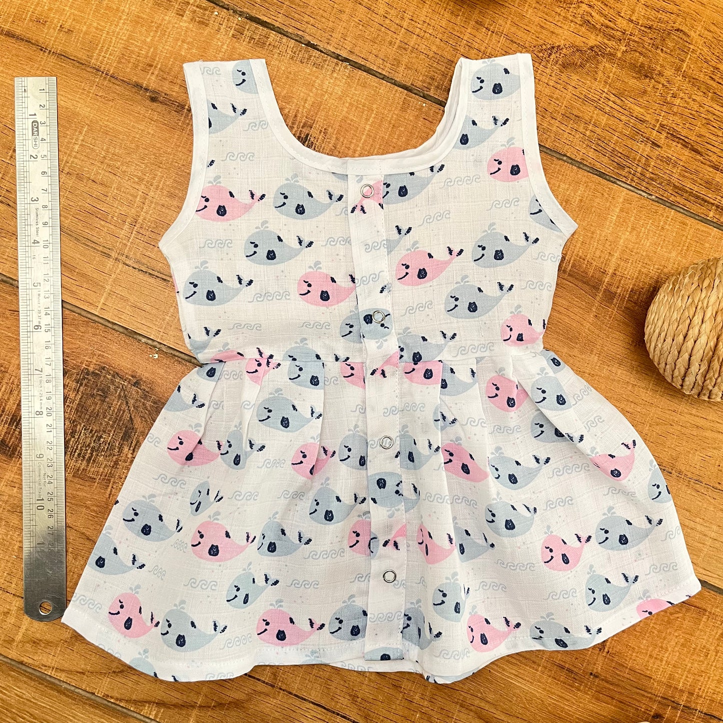 Soft Muslin Button Frocks 0-3M