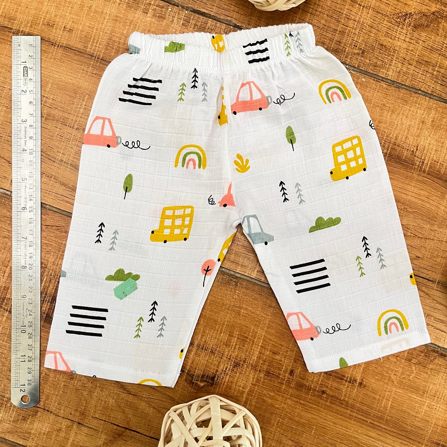 Soft Muslin Full Sleeve Jhabla with Pant (0-3M)