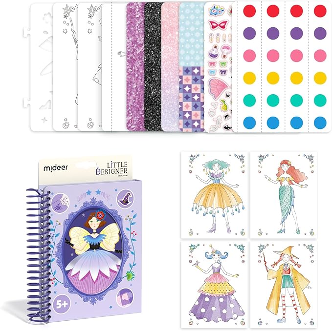 MiDeer Little Designer - Magic Club | Fashion Design & Watercolor Activity Book for Kids