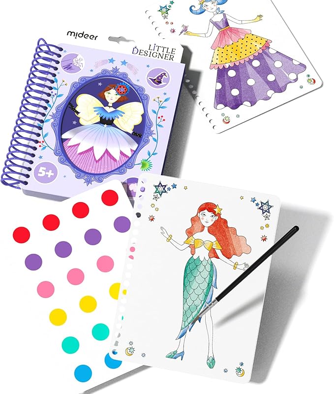 MiDeer Little Designer - Magic Club | Fashion Design & Watercolor Activity Book for Kids