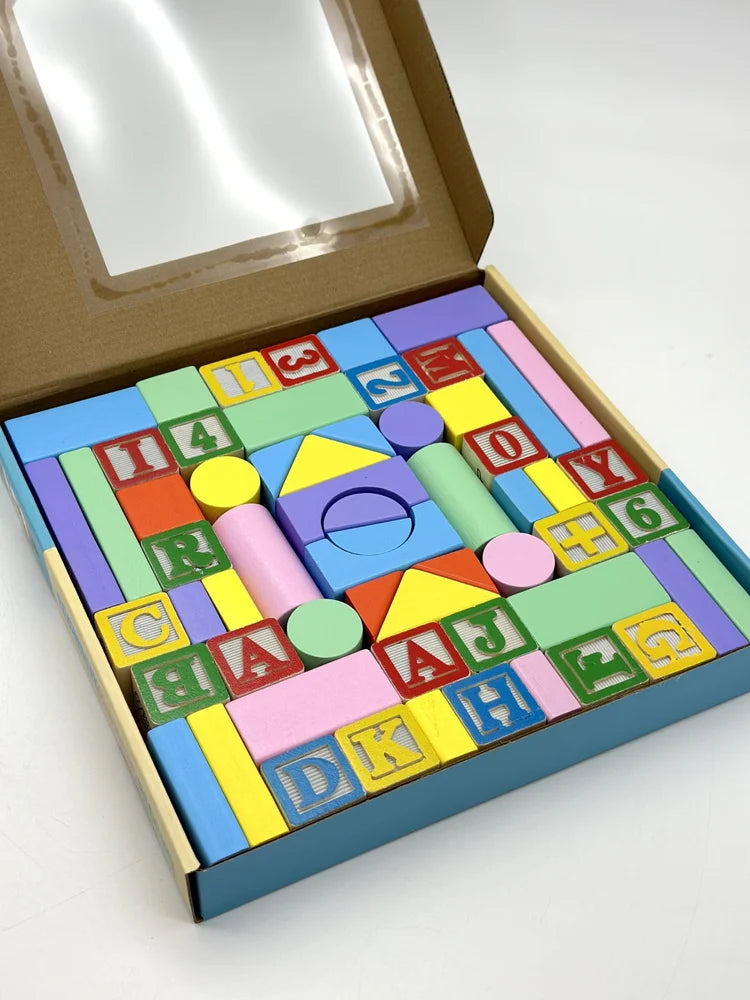 Wooden Building Blocks 60 pcs