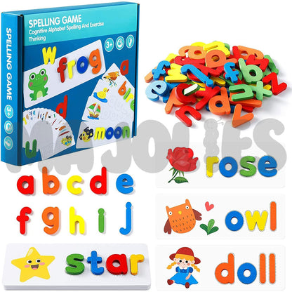 Spelling Game with Wooden Letters