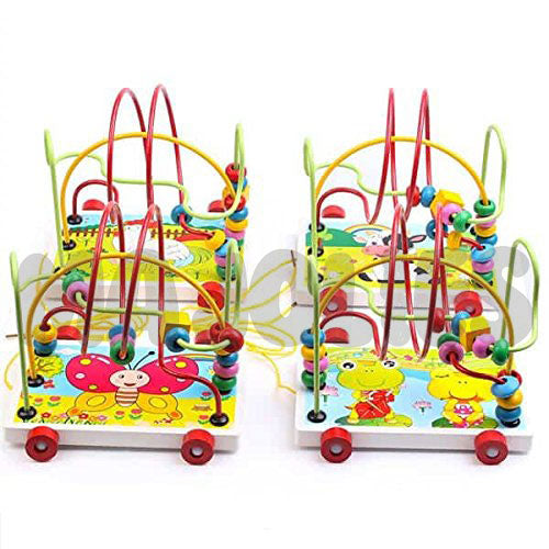 Wooden Bead Maze Pull Car