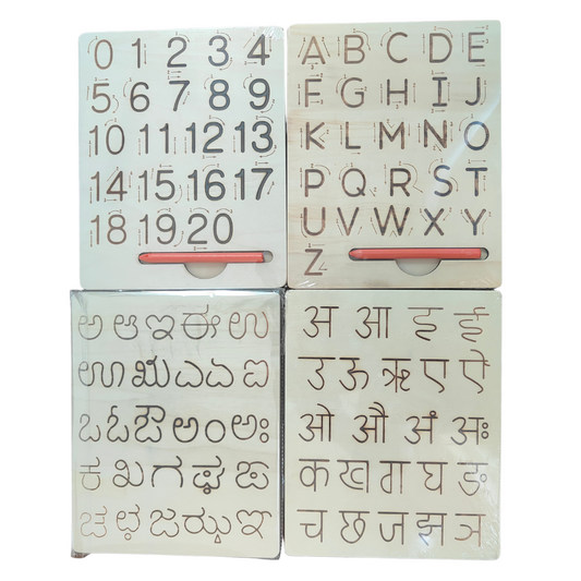Tracing Board - Set of 4 (English, Hindi, Kannada and Maths)