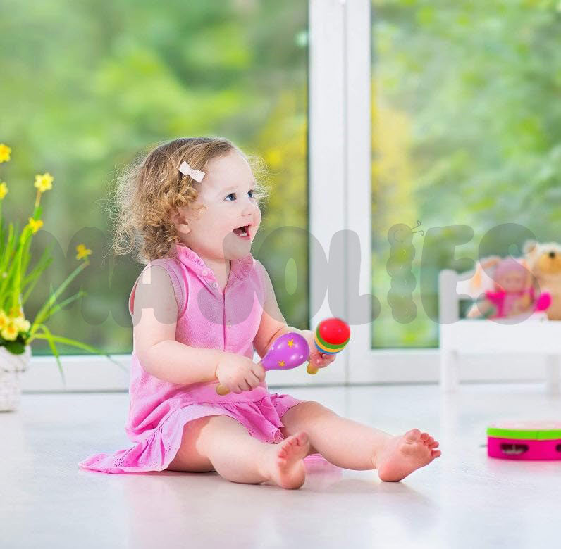 Egg Rattle Wooden Baby Egg Rattle – Soft Sound Handbell & Shaker for Infants ...