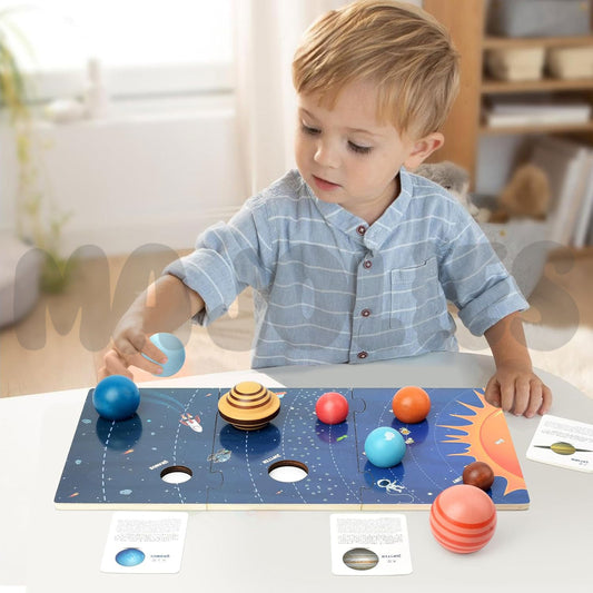 Planet 3D Wooden Puzzle Set (with Flashcards)