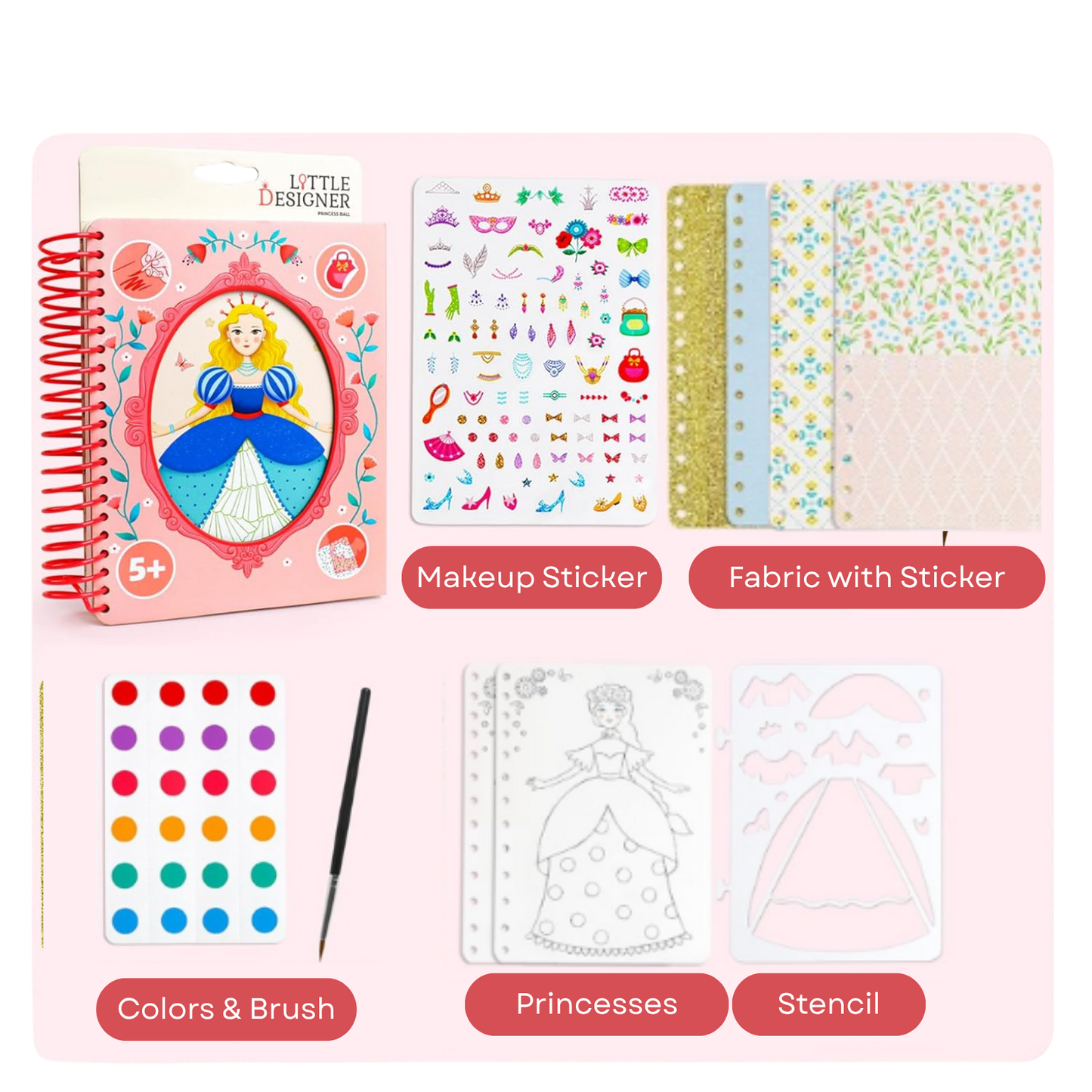 Little Designer - Princess Ball | Fashion Design with Fabrics, Accessory stickers, colors
