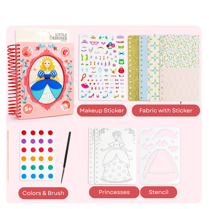 Little Designer - Princess Ball | Fashion Design with Fabrics, Accessory stickers, colors