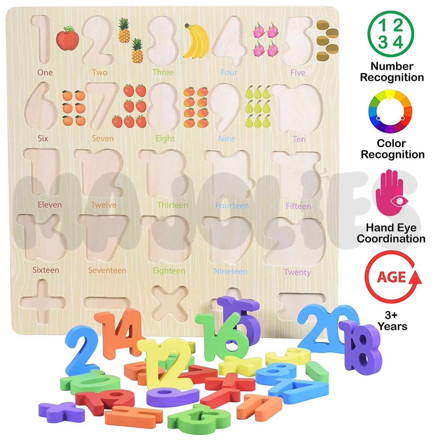 Numbers Peg Board Puzzle with Pictures