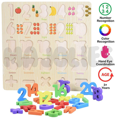 Numbers Peg Board Puzzle with Pictures