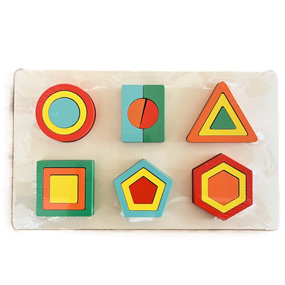 PRE-SCHOOL SET05: Contains Tray Puzzle, Knob Puzzle, Geometric Shapes Puzzle