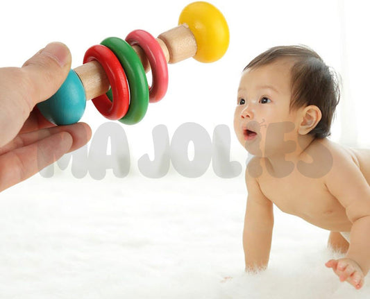 Beaded Dumbell Rings Rattle