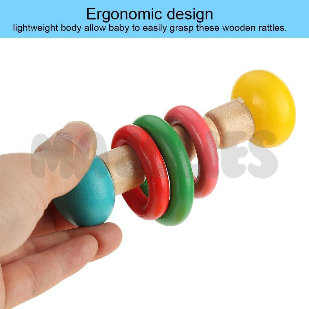 Beaded Dumbell Rings Rattle