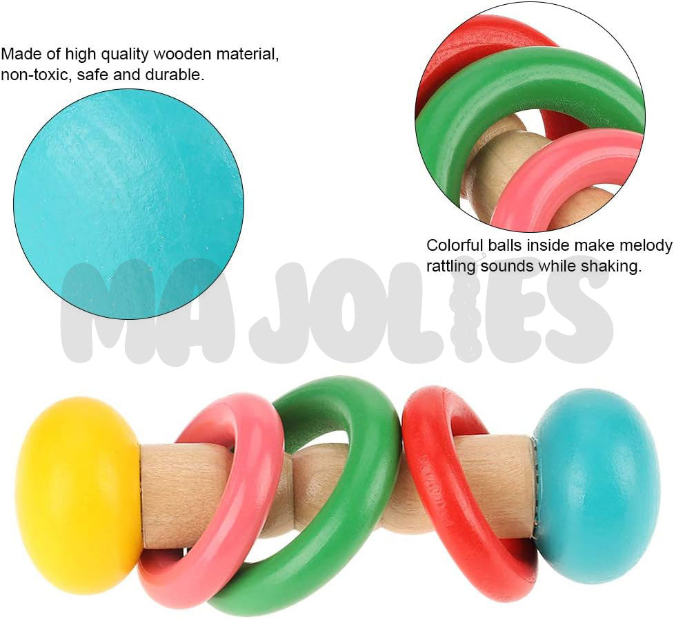 Beaded Dumbell Rings Rattle