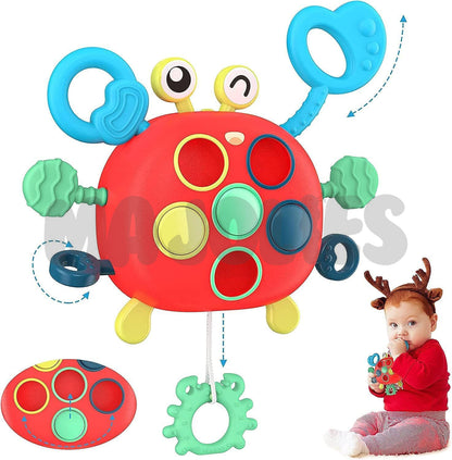 Multi-sensory Pull String Toy - Crab