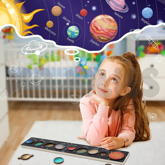 Planet Peg Puzzle: Wooden Solar System Adventure