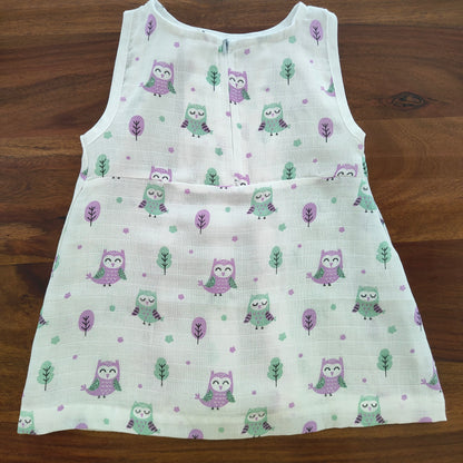 Soft Muslin Zip Frock for Baby Girls (1 YR) – Breathable Summer Wear with Vibrant Prints
