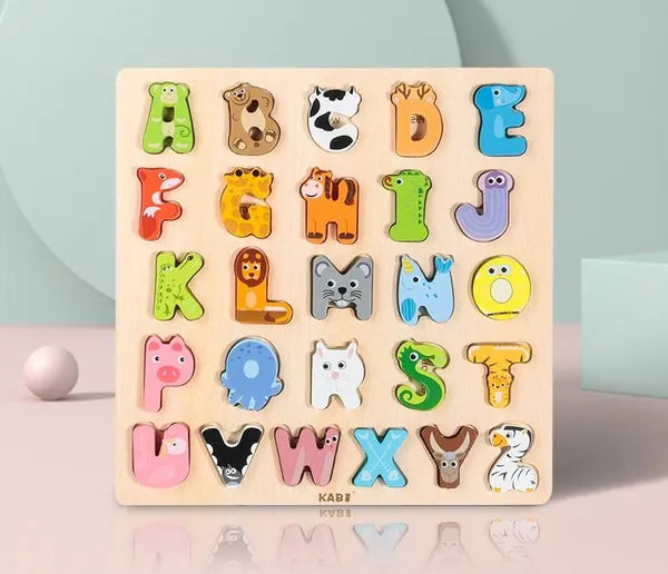 Animal Faces Alphabet Peg Board