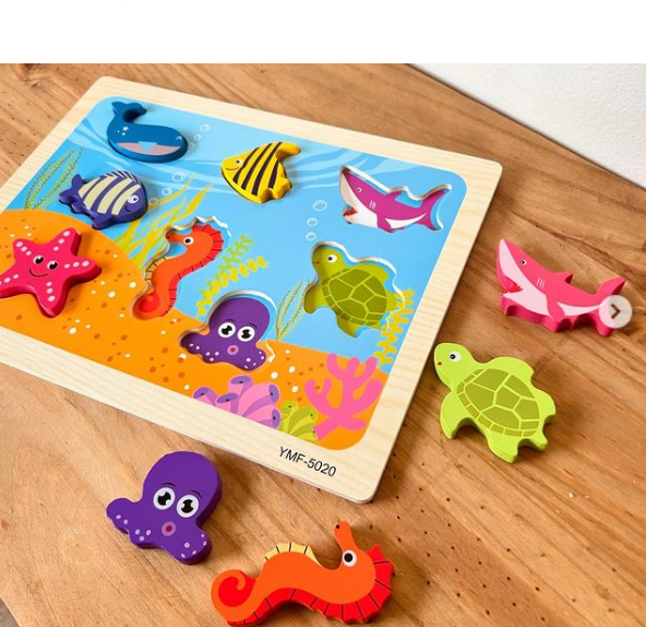 Number/Animal/Aquatic/Fruits Peg Puzzle Board