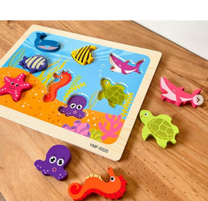 Number/Animal/Aquatic/Fruits Peg Puzzle Board