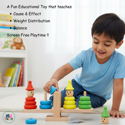 Wooden Balance and Stacker Game