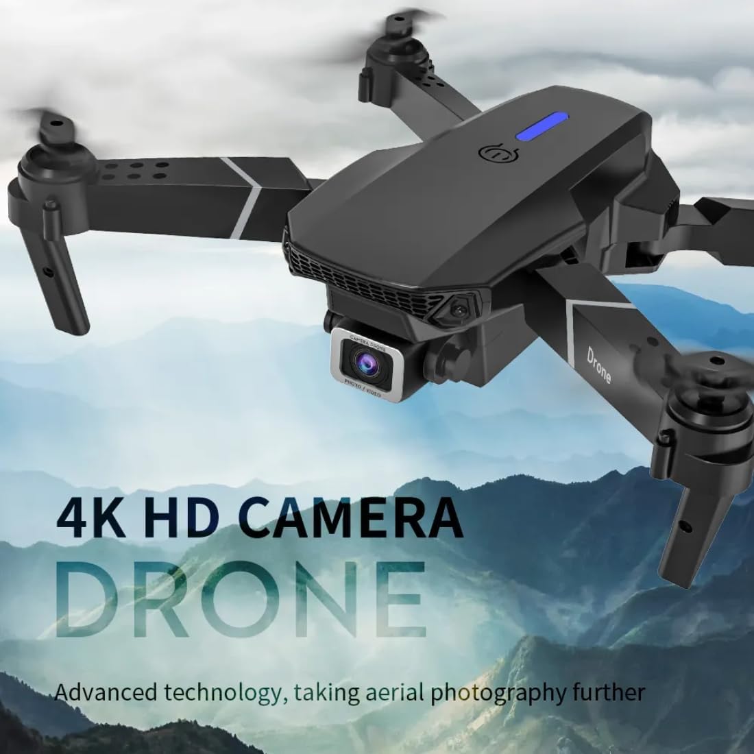 E88 Drone with 1080P Camera 2 Batteries One Key Take Off Land Altitude Hold Automatic Avoidance Obstacles 360° Flip with Aerial Photography Drone Multicolor