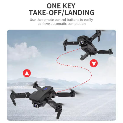 E88 Drone with 1080P Camera 2 Batteries One Key Take Off Land Altitude Hold Automatic Avoidance Obstacles 360° Flip with Aerial Photography Drone Multicolor