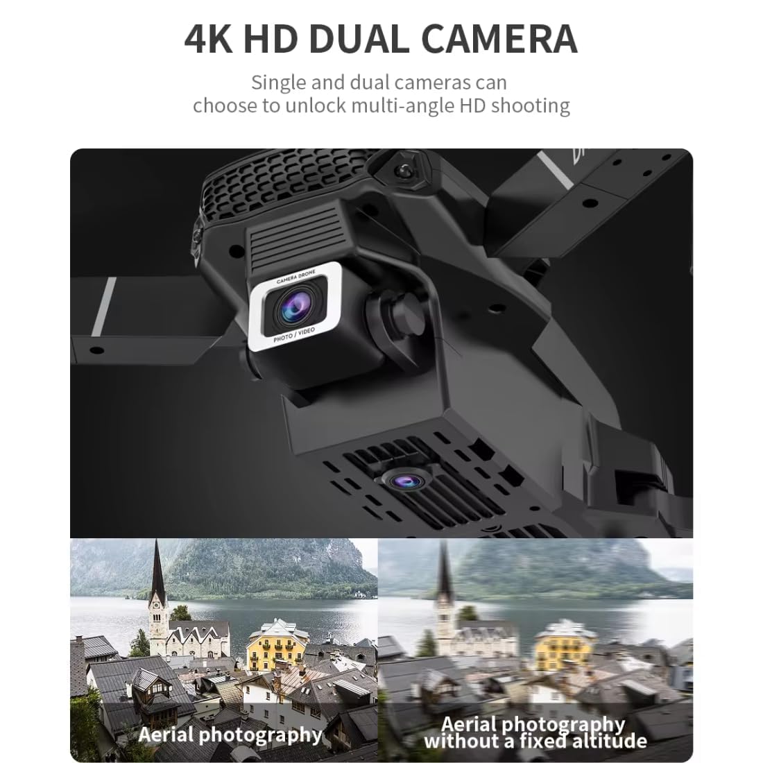 E88 Drone with 1080P Camera 2 Batteries One Key Take Off Land Altitude Hold Automatic Avoidance Obstacles 360° Flip with Aerial Photography Drone Multicolor