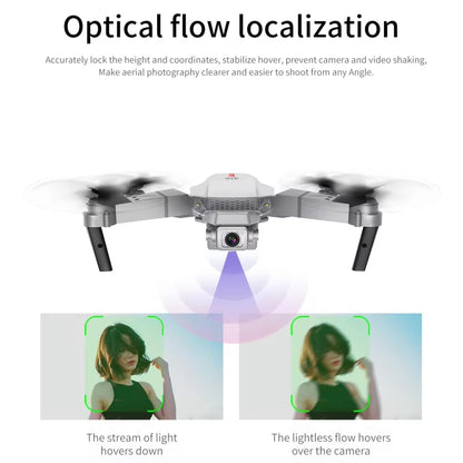 E88 Drone with 1080P Camera 2 Batteries One Key Take Off Land Altitude Hold Automatic Avoidance Obstacles 360° Flip with Aerial Photography Drone Multicolor