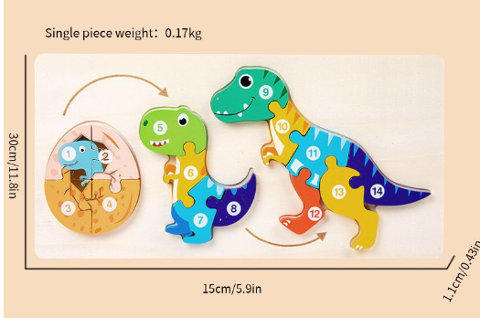 PRE MATH SET02: Contains 5-in-1 Stacker, Make-a-whole, 13pcs Lifecycle Puzzle