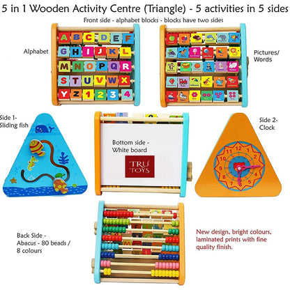 Montessori 5 in 1 Wooden Activity Triangle (Large)
