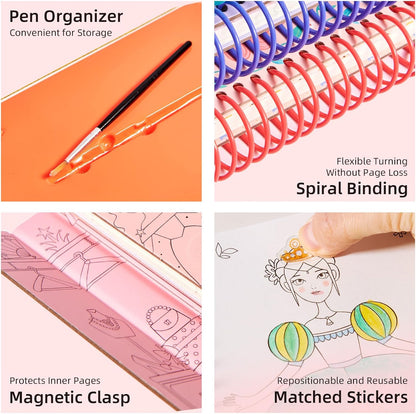 MiDeer Makeup Manual – The Princess Ball | Fashion Design & Watercolor Activity Book for Kids