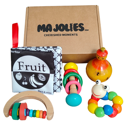 Infant Rattle Set (Jumbo): Contains Roly Poly x1, Rattles x2, Soft Book x1, Caterpillar x1
