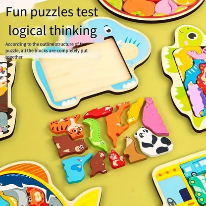 PRE-SCHOOL SET05: Contains Tray Puzzle, Knob Puzzle, Geometric Shapes Puzzle