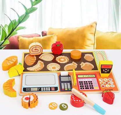 Wooden Fruit Store Pretend Play